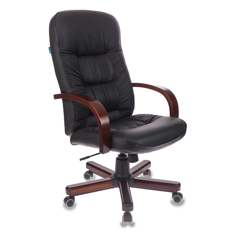 Кресло руководителя Бюрократ T-9908 WALNUT черный кожа крестов. металл/дерево