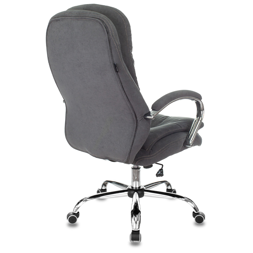 Кресло руководителя Бюрократ T-9950SL Fabric серый Alfa 44 крестов. металл хром