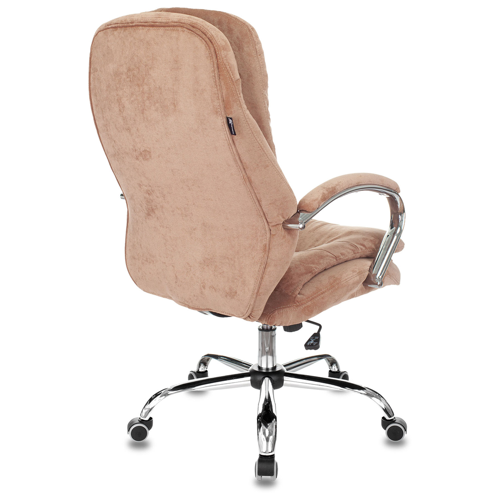 Кресло руководителя Бюрократ T-9950SL Fabric светло-коричневый Velvet 90 крестов. металл хром