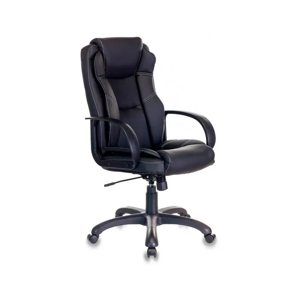 Кресло компьютерное Бюрократ CH-839 черный Leather Black экокожа крестов. пластик