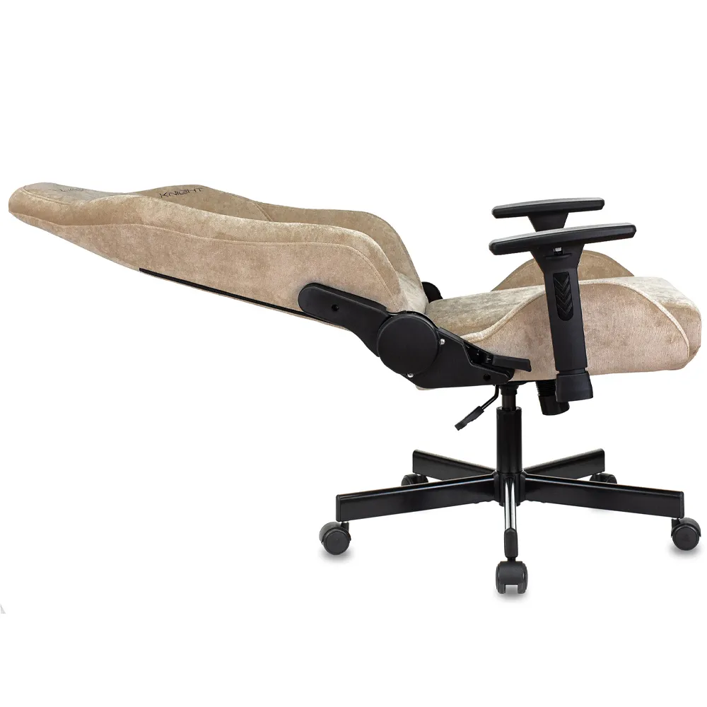 Кресло Бюрократ Knight N1 Fabric бежевый Light-21 с подголов. крестов. металл