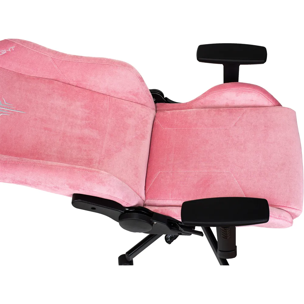 Кресло Бюрократ Knight N1 Fabric розовый Velvet 36 с подголов. крестов. металл