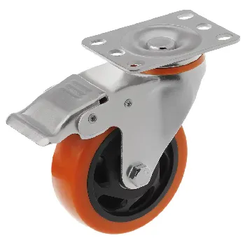 Колесная опора d125 поворотное с тормозом SCBM 55, PVC, полиуретан (Medium) 4023125PVC г\п 110 кг