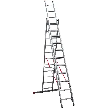Лестница трехсекционная 3x11 ступеней, NV3230, 6,58м. алюминиевая