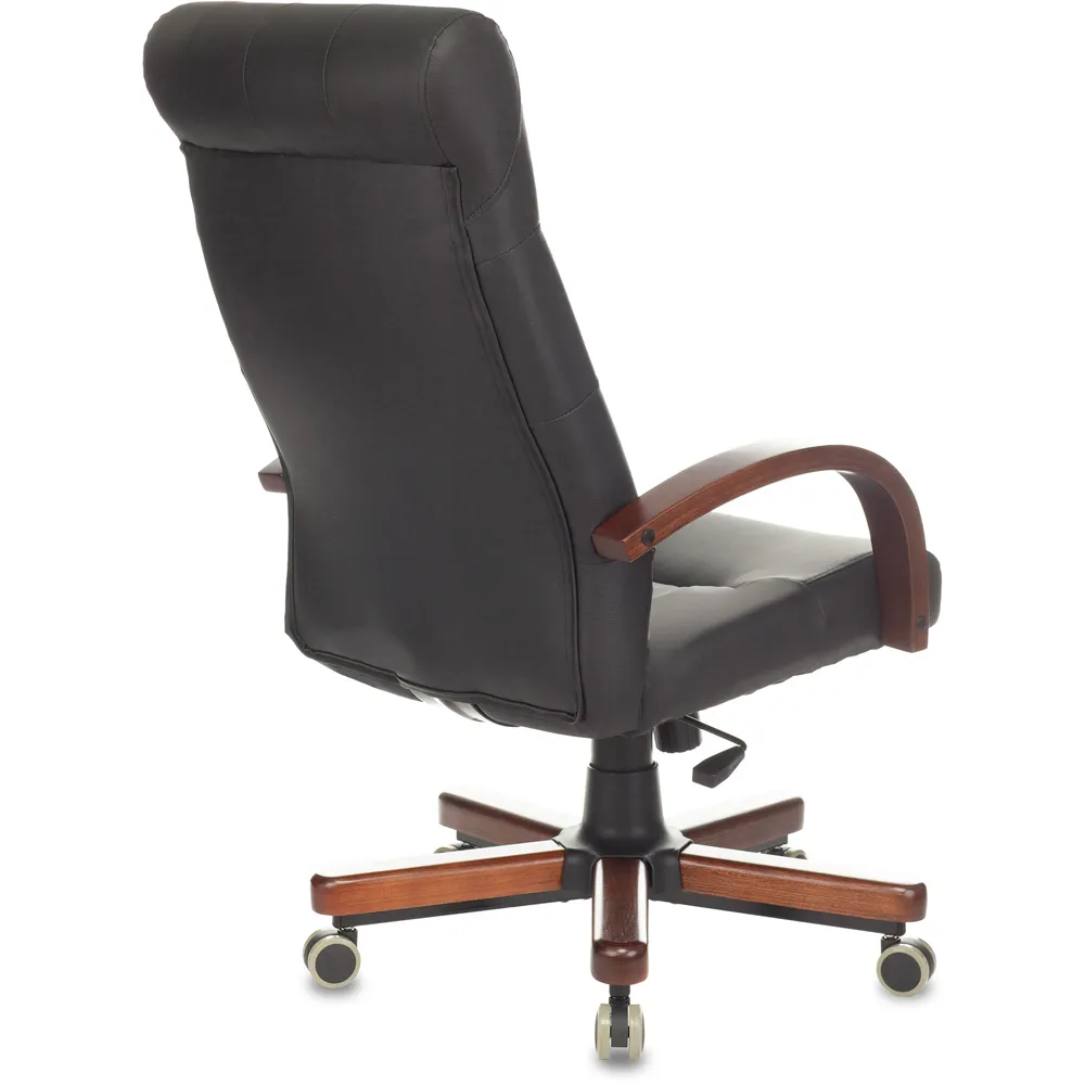 Кресло руководителя Бюрократ T-9928 WALNUT/ECO черный экокожа крестов. металл/дерево