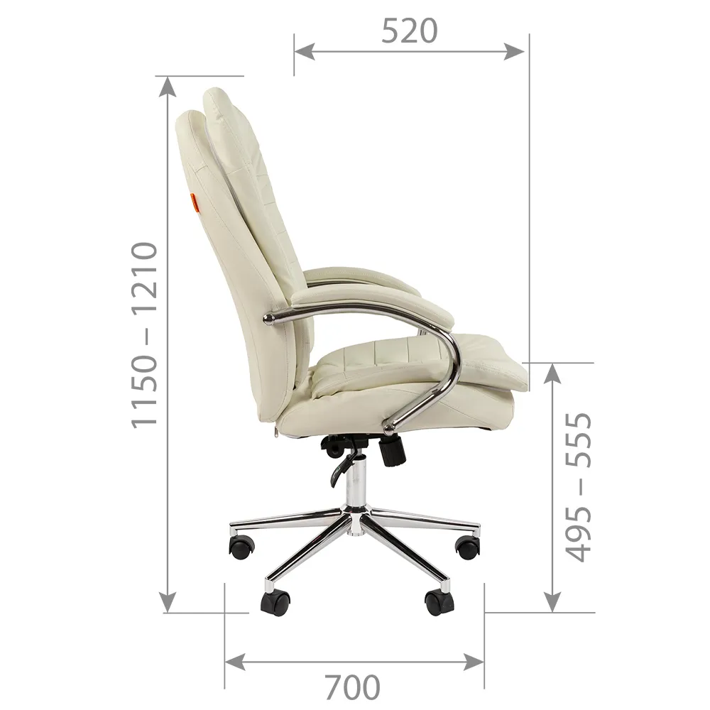 Кресло руководителя CHAIRMAN 795 кожа белая