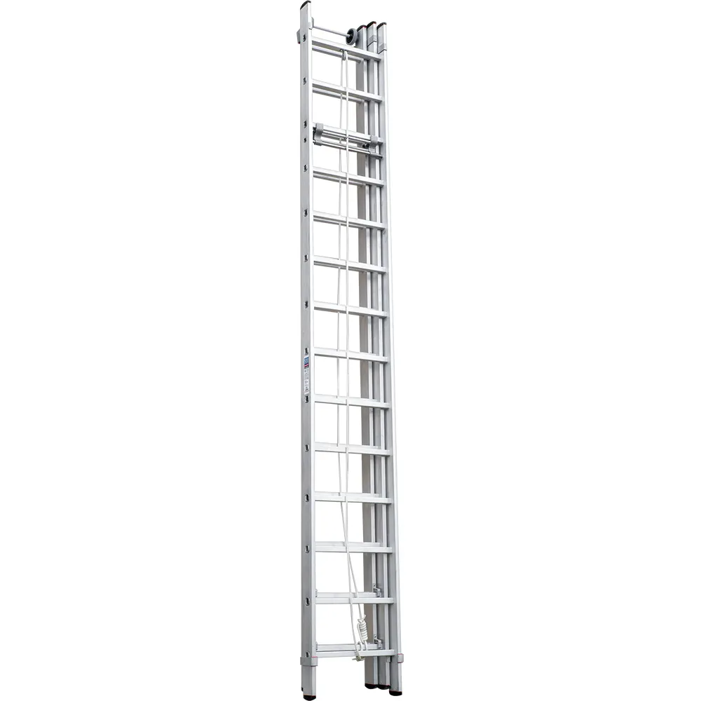 Лестница трехсекционная тросовая 3x14 ступеней, NV5250, 9,46м. алюминиевая