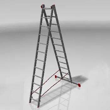 Лестница двухсекционная 2x12 ступеней, NV3220, 5,05м. алюминиевая
