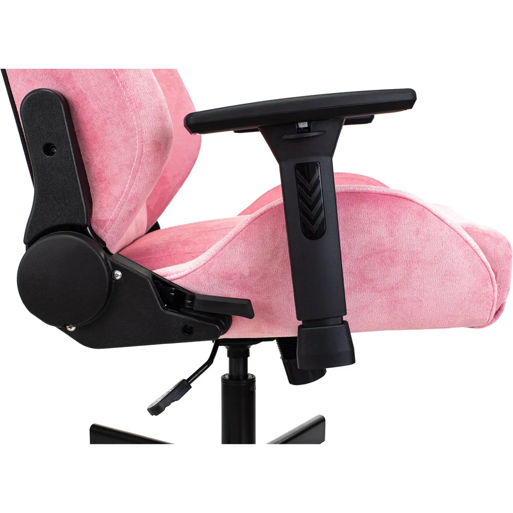 Кресло Бюрократ Knight N1 Fabric розовый Velvet 36 с подголов. крестов. металл