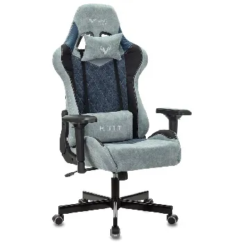 Кресло игровое Бюрократ Zombie VIKING 7 KNIGHT Fabric голубой ткань/эко.кожа с подголов. крестов. металл