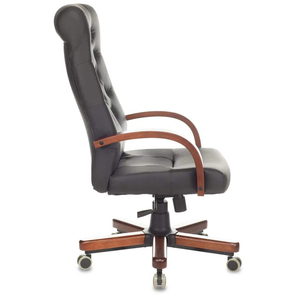 Кресло руководителя Бюрократ T-9928 WALNUT/ECO черный экокожа крестов. металл/дерево