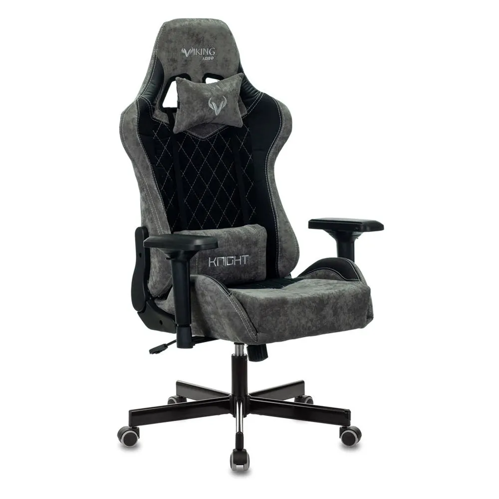 Кресло игровое Бюрократ Zombie VIKING 7 KNIGHT Fabric черный ткань/эко.кожа с подголов. крестов. металл