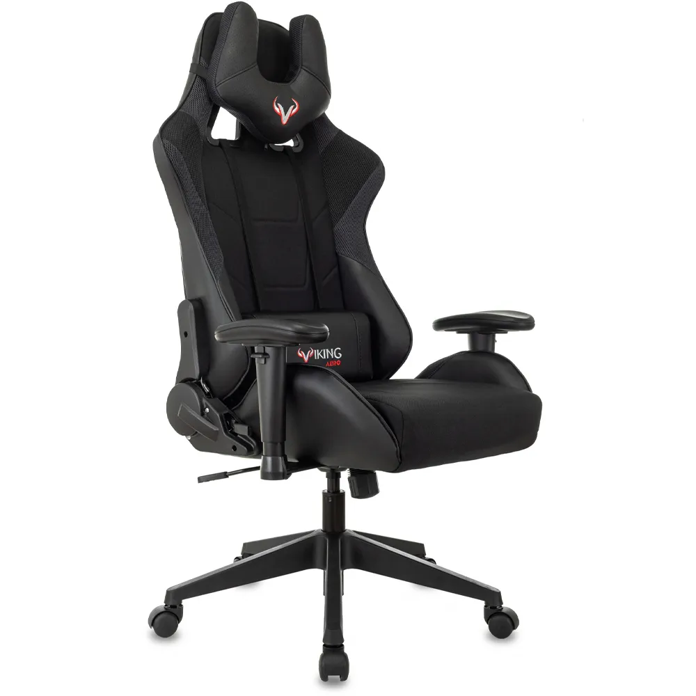 Кресло игровое Бюрократ VIKING-4 AERO Zombie VIKING 4 AERO Edition черный ткань/эко.кожа с подголов. крестов. пластик