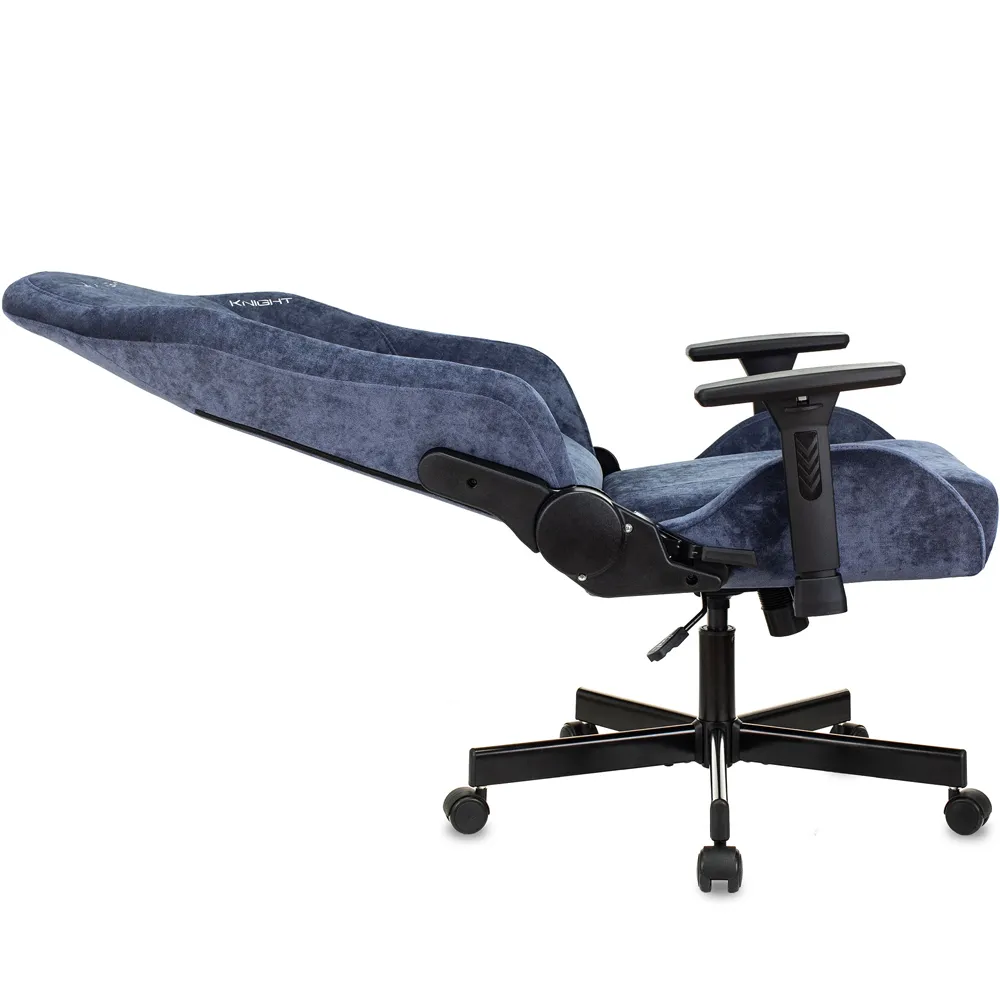 Кресло Бюрократ Knight N1 Fabric синий Light-27 с подголов. крестов. металл