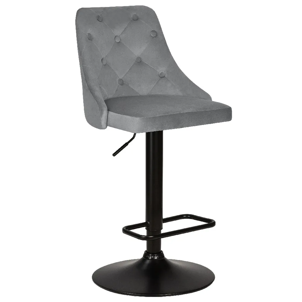 Стул барный DOBRIN JOSEPH BLACK LM-5021 велюр серый (MJ9-75)
