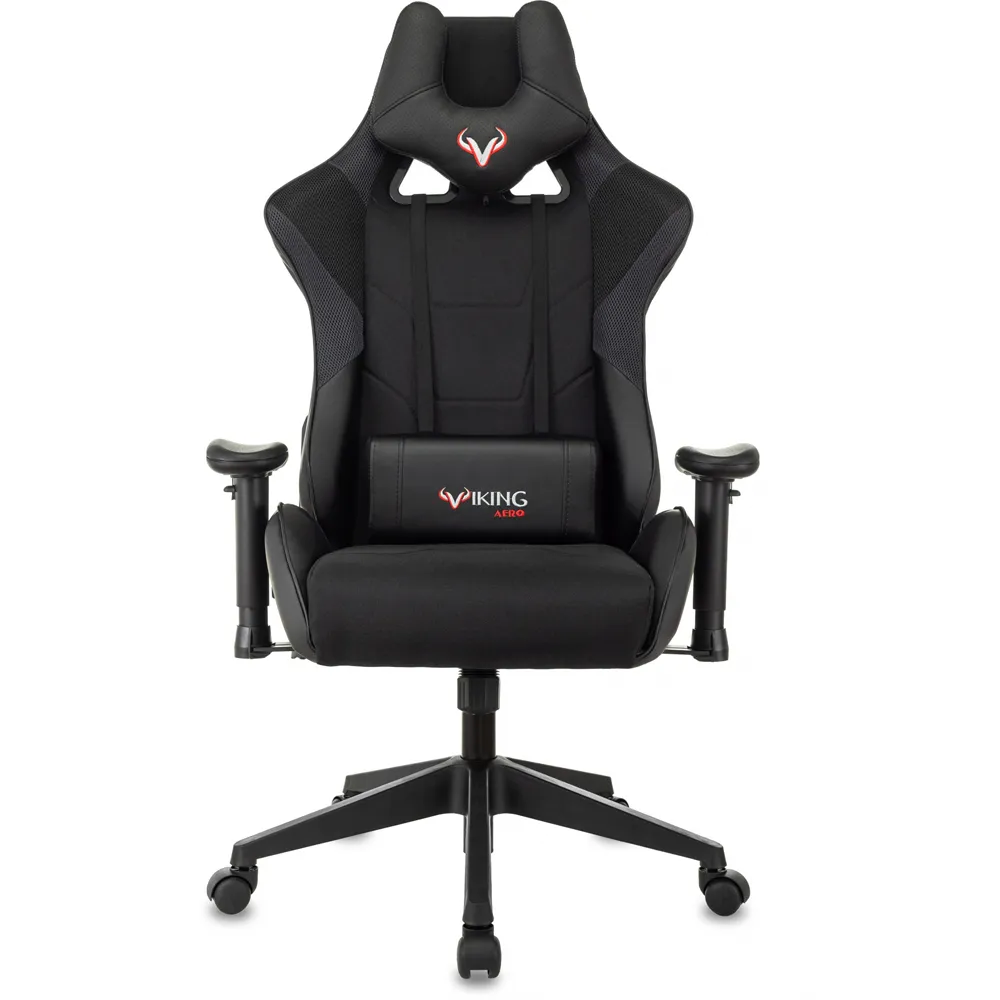 Кресло игровое Бюрократ VIKING-4 AERO Zombie VIKING 4 AERO Edition черный ткань/эко.кожа с подголов. крестов. пластик