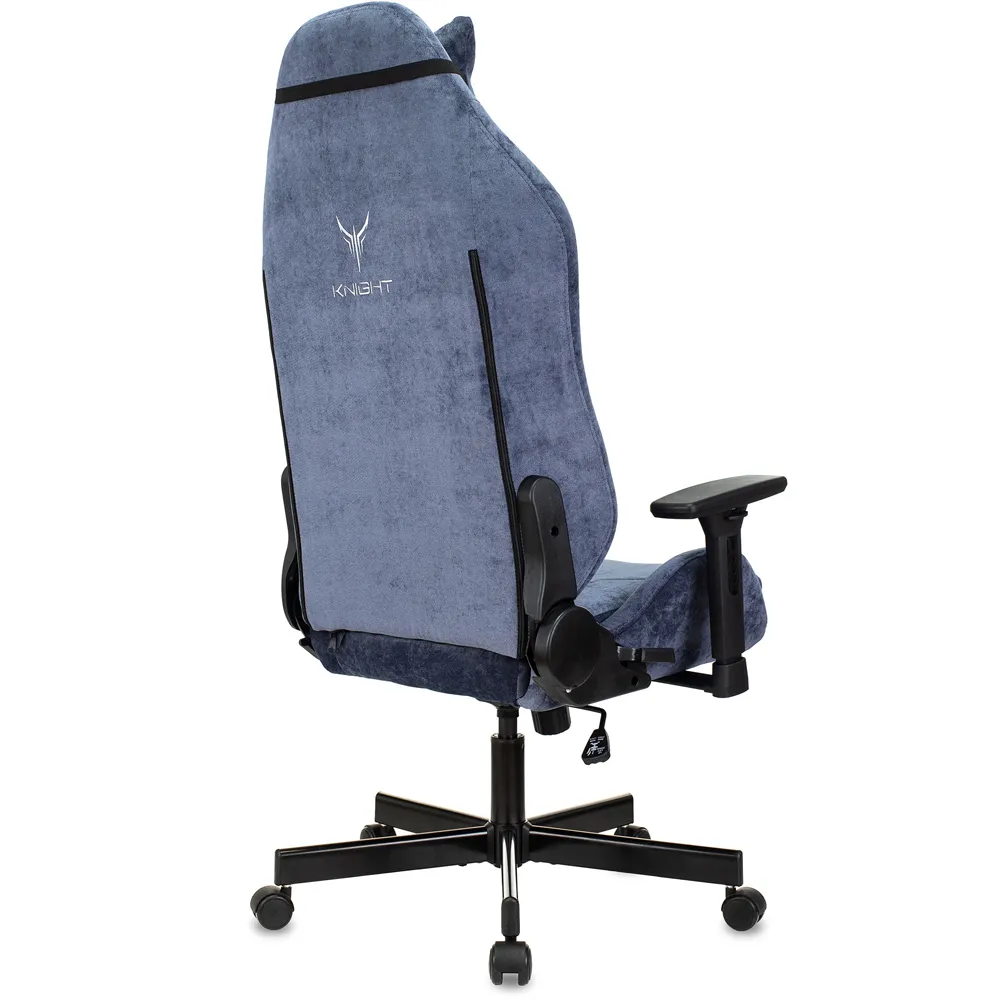 Кресло Бюрократ Knight N1 Fabric синий Light-27 с подголов. крестов. металл
