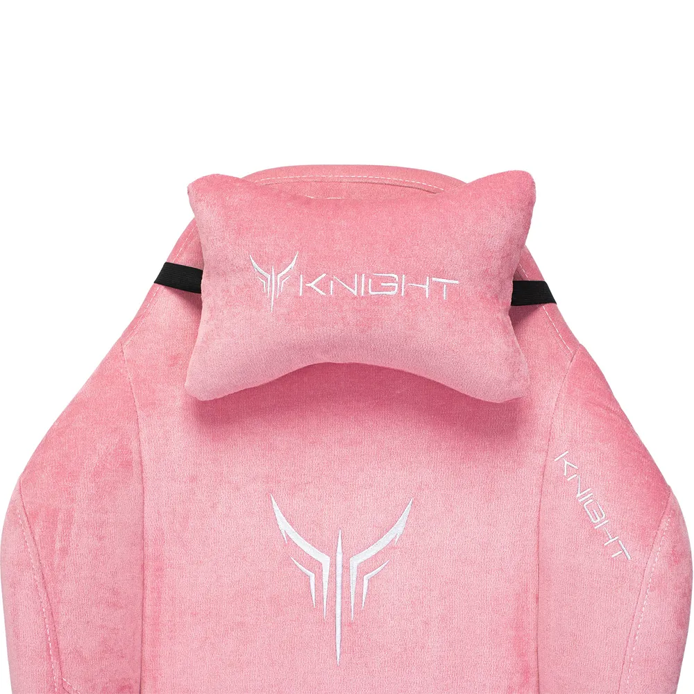 Кресло Бюрократ Knight N1 Fabric розовый Velvet 36 с подголов. крестов. металл