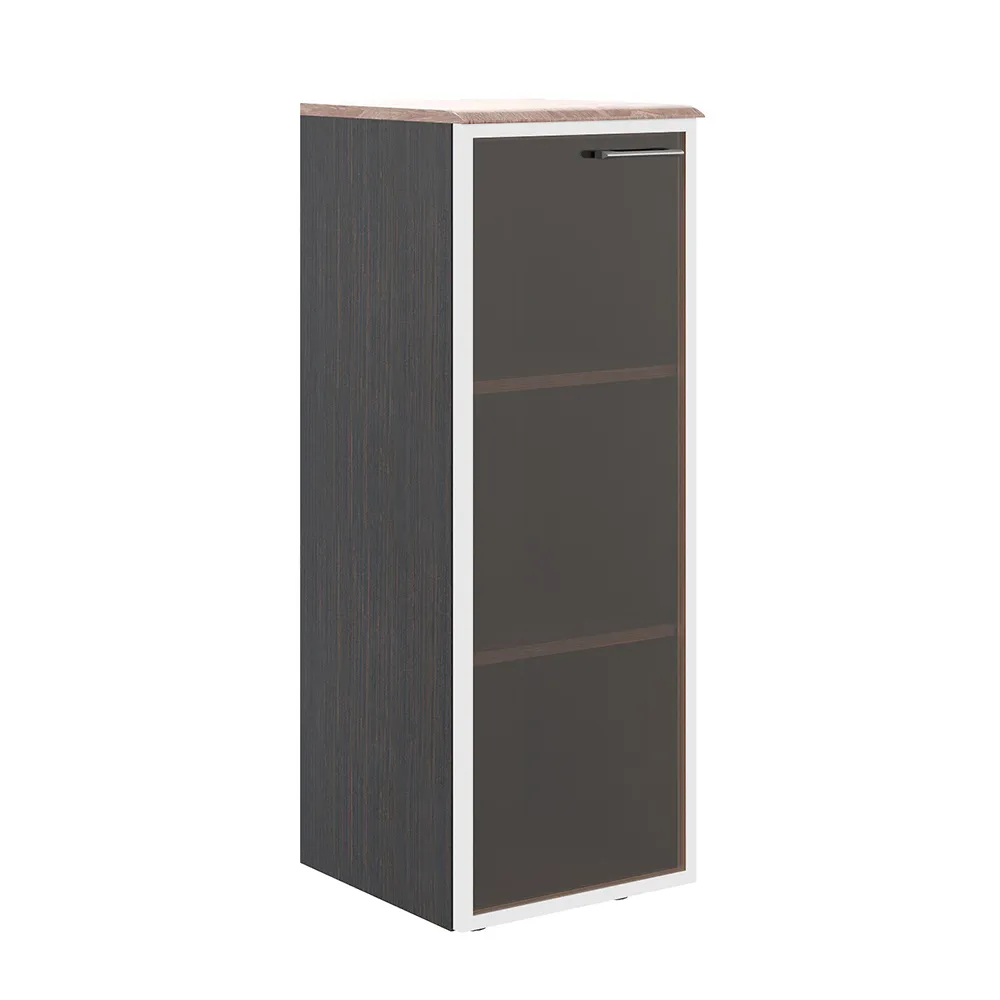 Шкаф колонка с стеклянной дверью в алюминиевой раме (L) и топом WMC 42.7(L) левый 432х432х1184 W AVE (НАБОР)