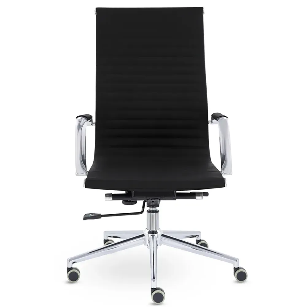 Кресло руководителя UTFC Кайман B soft хром Cp CH-300 Sant-0401 черный