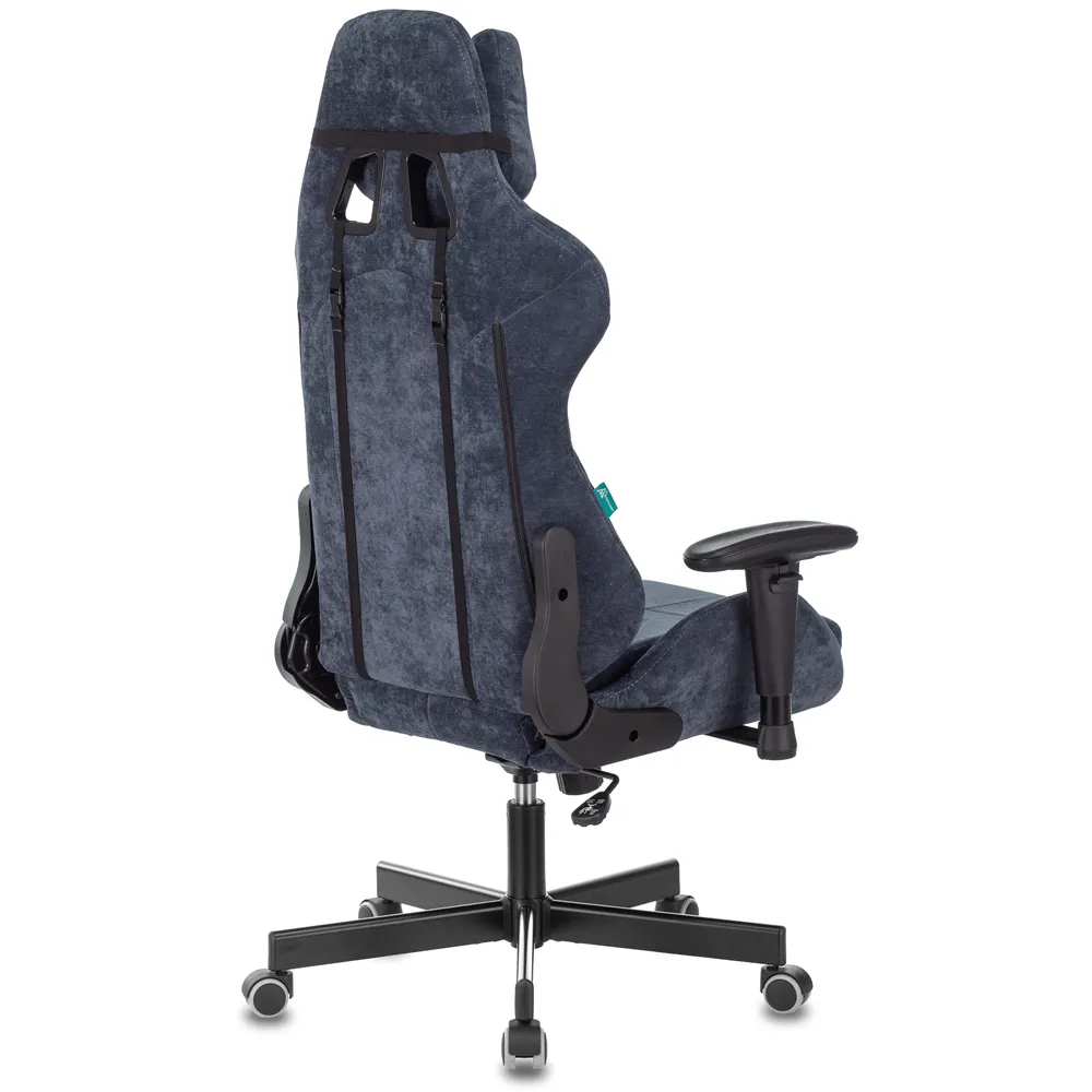 Кресло игровое Бюрократ Zombie VIKING KNIGHT Fabric синий Light-27 с подголов. крестов. металл