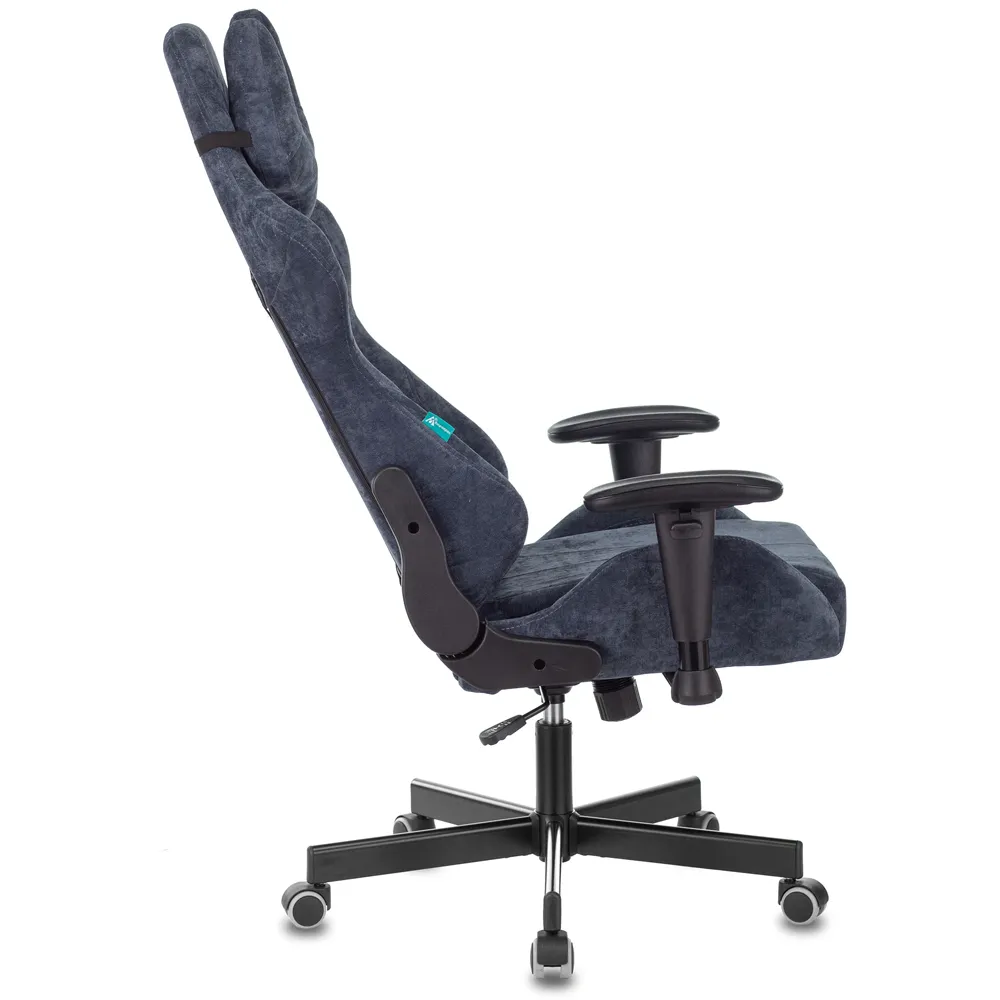 Кресло игровое Бюрократ Zombie VIKING KNIGHT Fabric синий Light-27 с подголов. крестов. металл