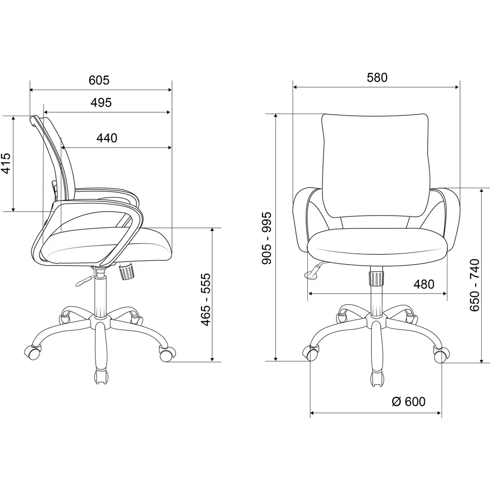Кресло Бюрократ CH-695 NSL ХРОМ темно-серый TW-04 сиденье черный TW-11 сетка/ткань крестов. металл хром