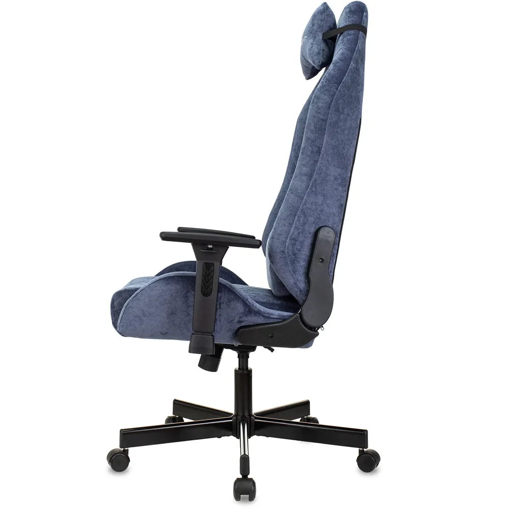 Кресло Бюрократ Knight N1 Fabric синий Light-27 с подголов. крестов. металл