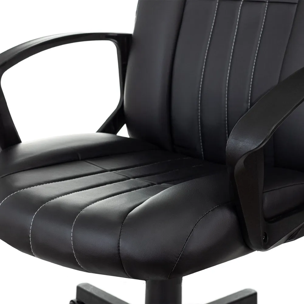 Кресло Бюрократ T-898 черный Leather Black экокожа крестов. пластик 