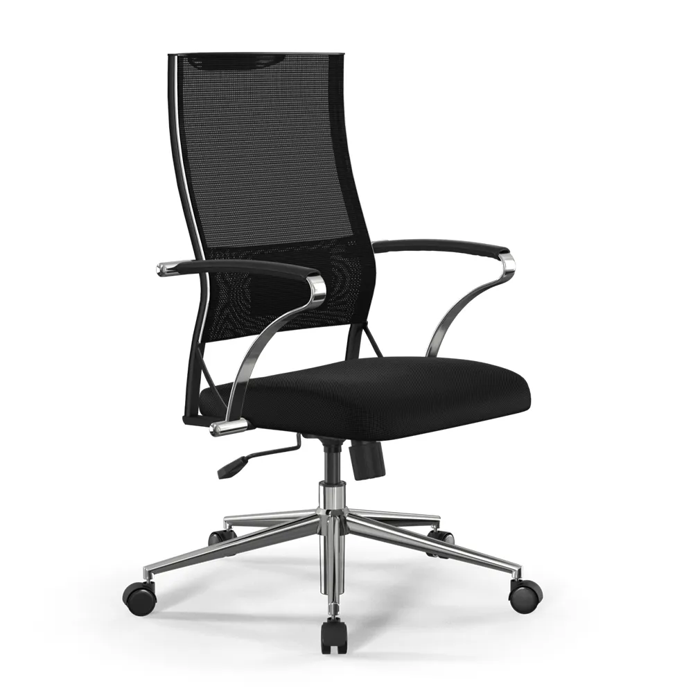 Кресло МЕТТА ErgoLife Sit Air B2-290K (черный)  (3010778) (крест. метал. хром мех.кач) Mesh(YP99)+UMF(X1) /Km00/Wh00/K15cL(TG1.0Ch/M09.B23.G18.W01)
