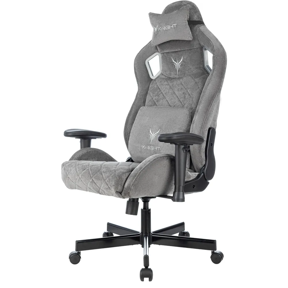 Кресло игровое Бюрократ Knight Outrider LTD серый Light-19 с подголов. крестов. металл 