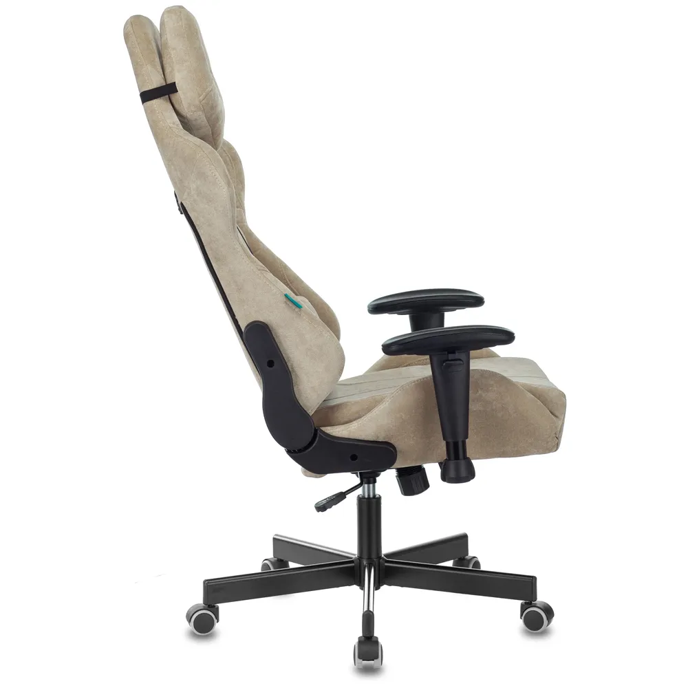 Кресло игровое Бюрократ Zombie VIKING KNIGHT Fabric песочный Light-21 с подголов. крестов. металл