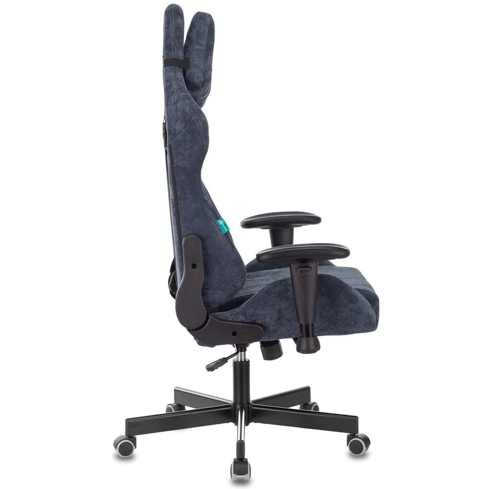 Кресло игровое Бюрократ Zombie VIKING KNIGHT Fabric синий Light-27 с подголов. крестов. металл