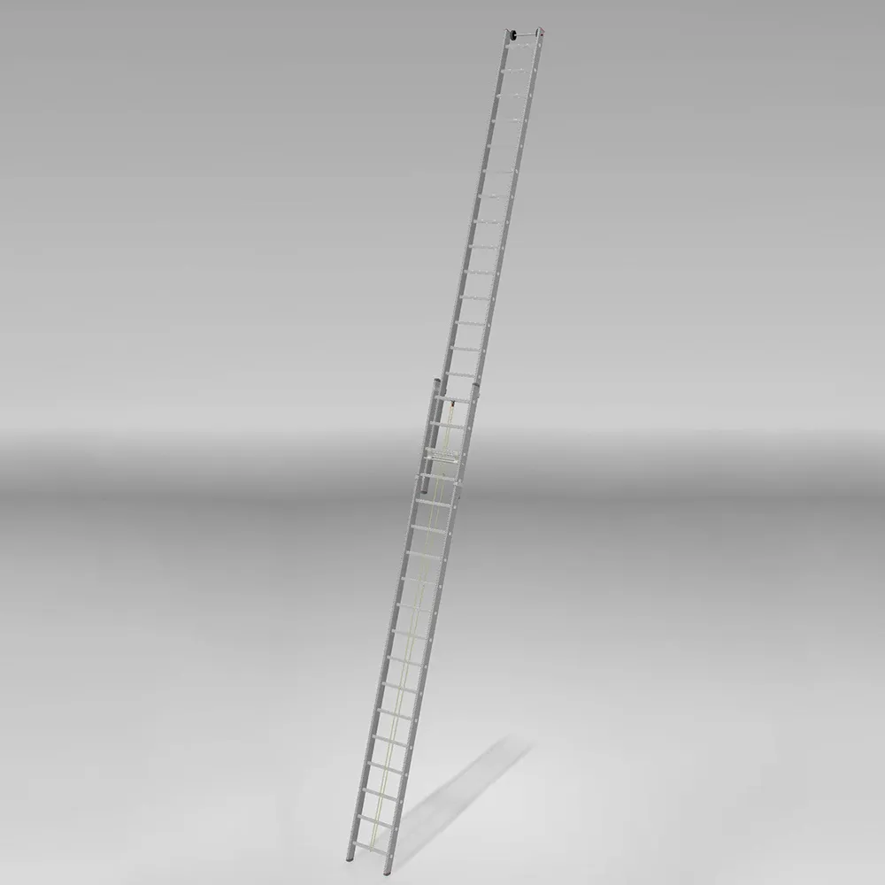 Лестница двухсекционная тросовая 2x18 ступеней, NV5240, 9,50м. алюминиевая
