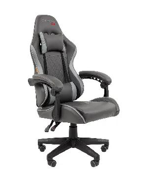 Кресло игровое CHAIRMAN CH28 экокожа, черно-серый