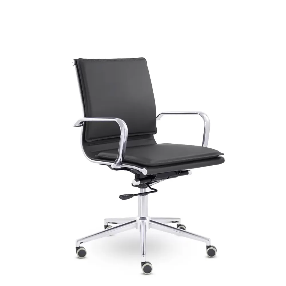 Кресло руководителя UTFC Кайман H soft хром Cp CH-301 Sant-0401 черный