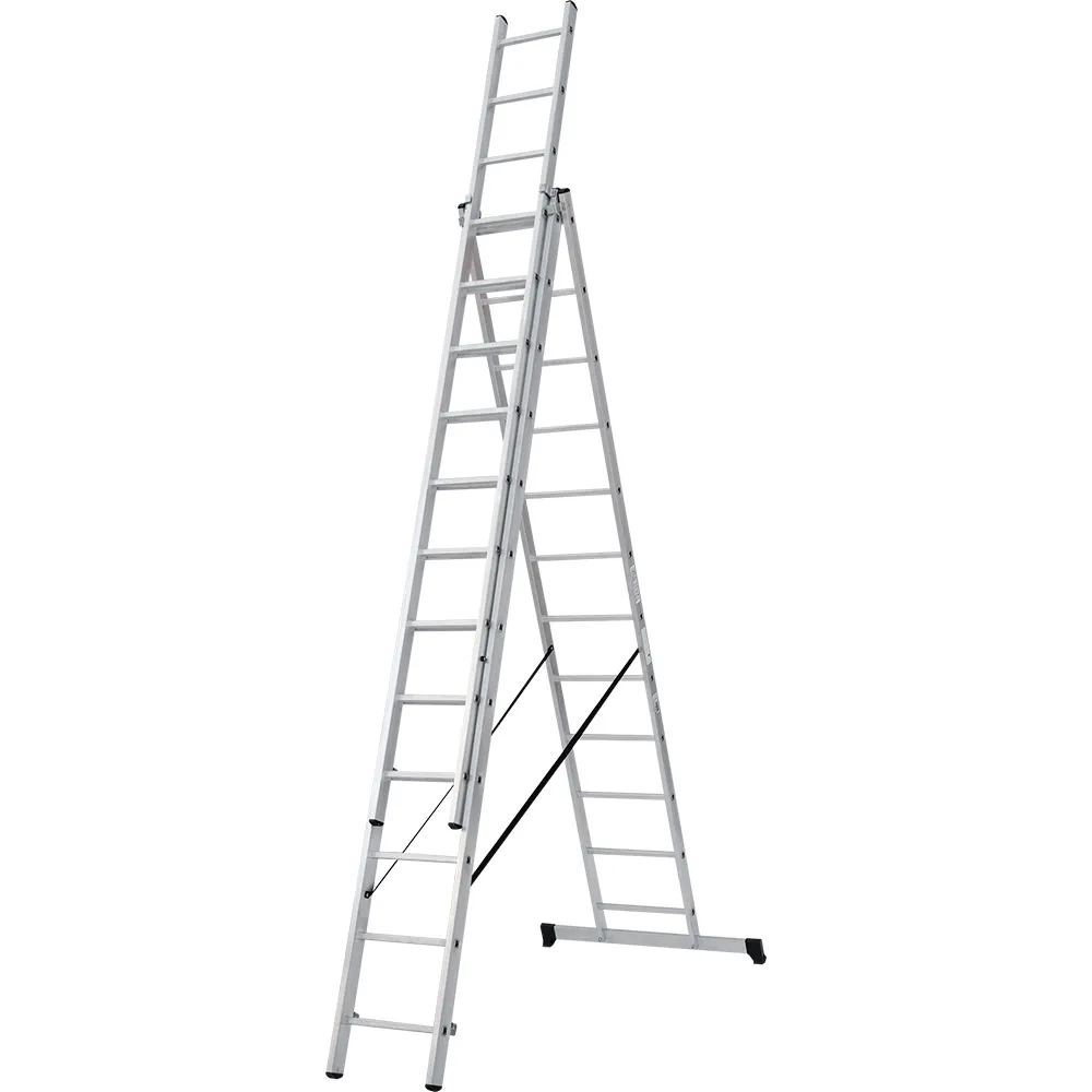 Лестница трехсекционная 3x12 ступеней, NV1230, 7,87м. алюминиевая  СС