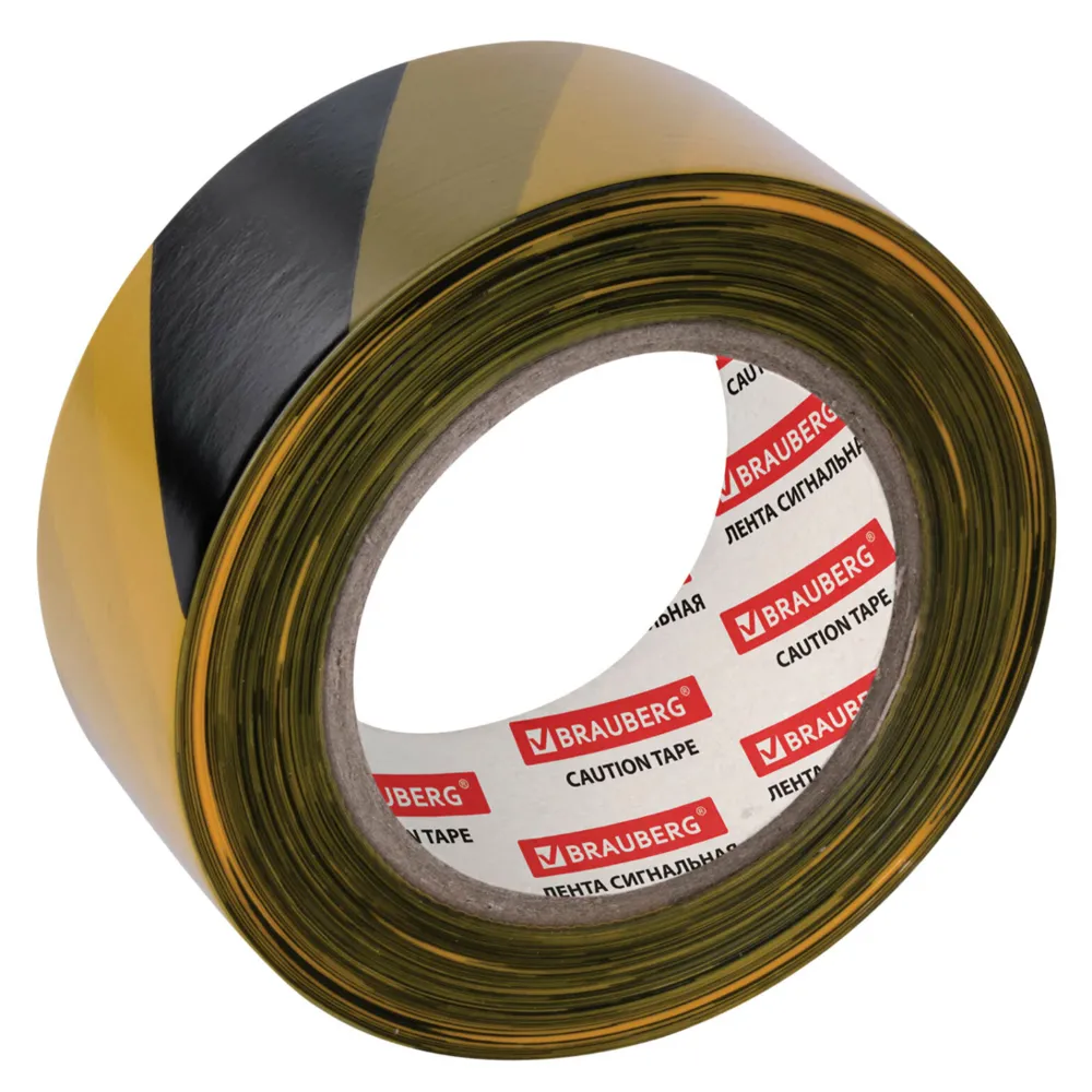 Лента оградительная сигнал 50мм*200м желто черная
