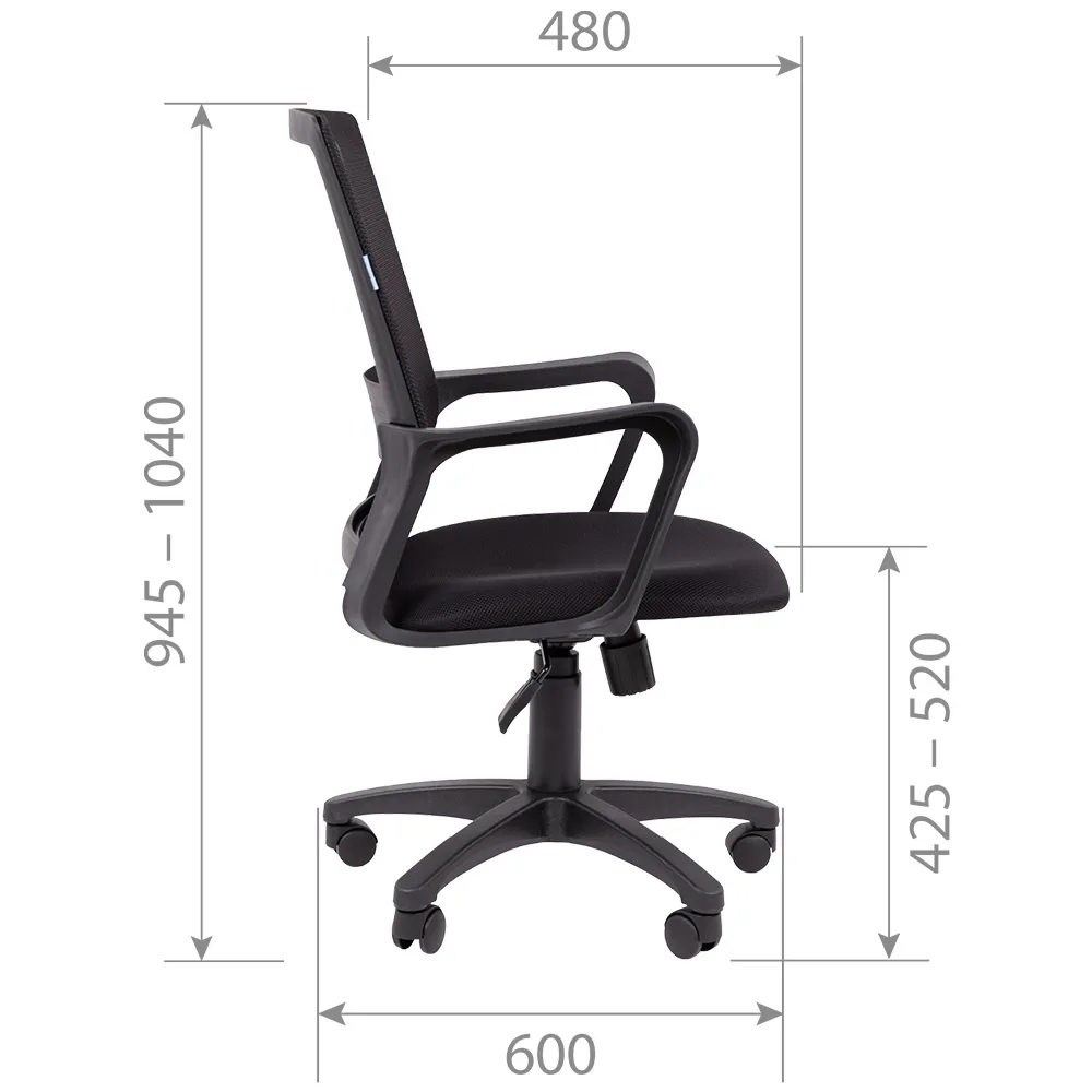 Кресло офисное CHAIRMAN 606 PL TW-01 черный