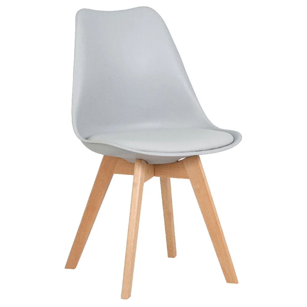 Стул обеденный DOBRIN JERRY SOFT LMZL-PP635 ножки светлый бук, цвет сиденья белый (W-02)