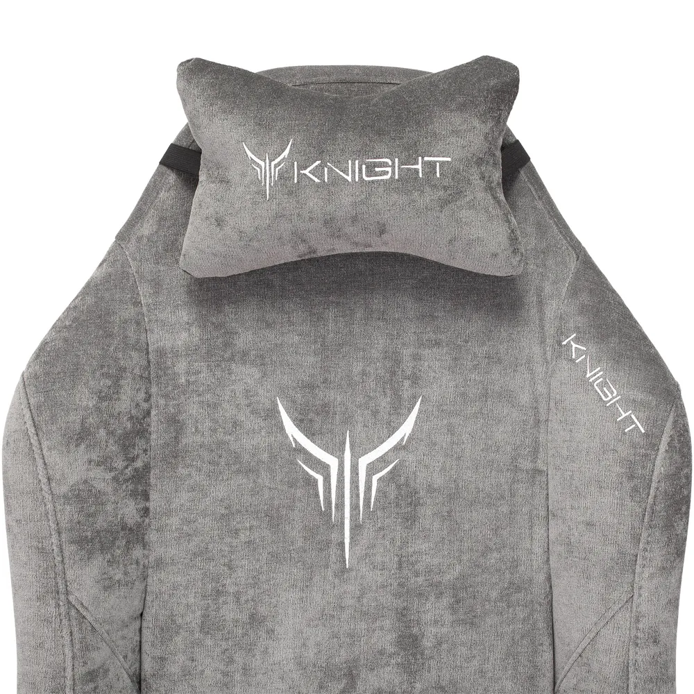 Кресло Бюрократ Knight N1 Fabric серый Light-19 с подголов. крестов. металл