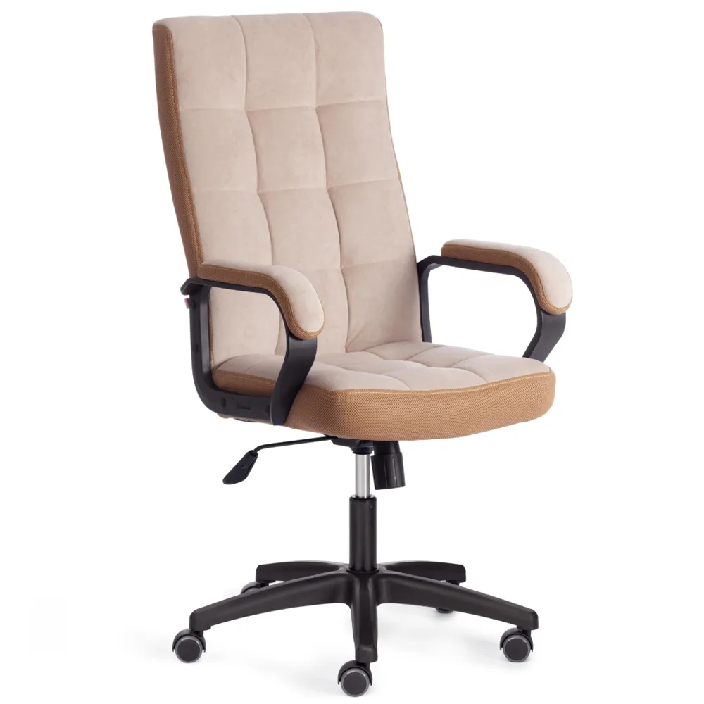 Кресло Tetchair TRENDY (флок/ткань, бежевый/бронза, 7/TW-21)