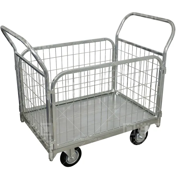 Тележка платформенная цинк с бортами ТС Ц 2 600*900 колеса d-200