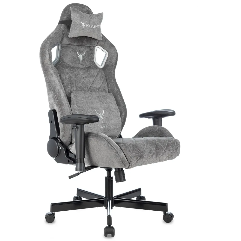 Кресло игровое Бюрократ Knight Outrider LTD серый Light-19 с подголов. крестов. металл 