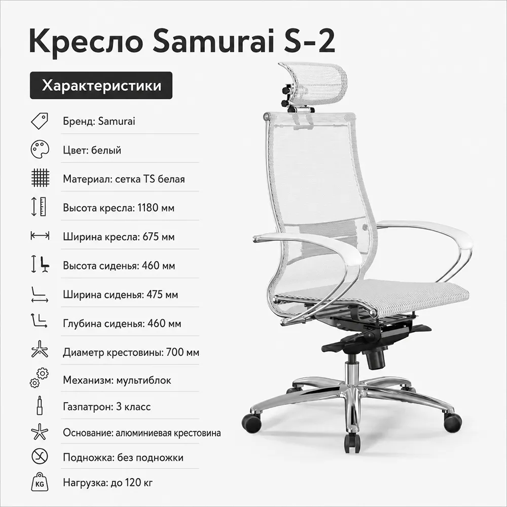 Кресло Samurai S-2 (Белый 18.2.15.49)