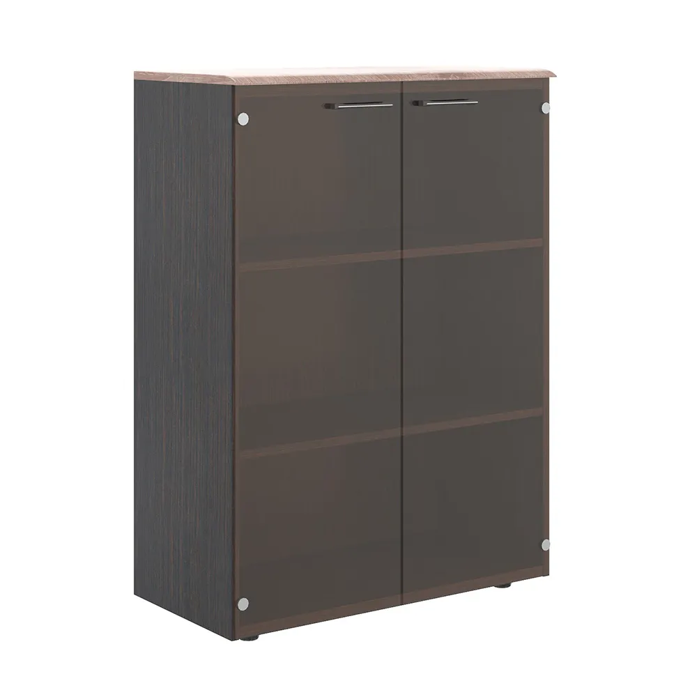 Шкаф со стеклянными дверьми и топом WMC 85.2  856х432х1184 WAVE (НАБОР)