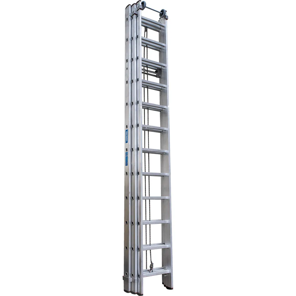 Лестница трехсекционная тросовая 3x12 ступеней, NV5250, 7,90м. алюминиевая